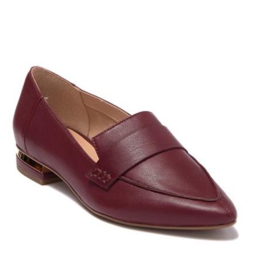 Franco sarto 8.5 Sansa wine red loafer pointed toe career casual leather shoes